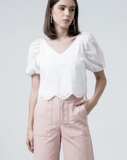 Viony Crochet Top White